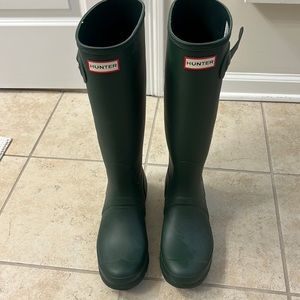 Hunter Tall Rain Boots Green New
